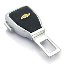 Купить Заглушка переходник ремня безопасности с логотипом Chevrolet Темный хром 1 шт 9812 Заглушки ремня безопасности