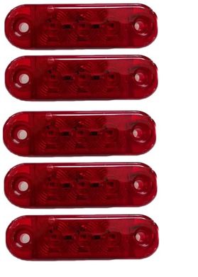 Купити Габарит LED прямокутний 65х20 мм / 12/24V / 3 діоди / Червоний 1 шт (MR 52) 8306 Габаритні вогні