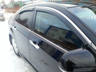 Купить Дефлекторы окон ветровики Тойота Camry V40 2006-2011 4дв Хром молдинг 35654 Дефлекторы окон Toyota