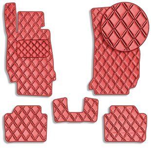 Buy Eco-leather floor mats for BMW 3 (F30 / F31) 2011-2019 with heel pad Red 5 pcs (Rombus) 80501 Floor mats for Bmw