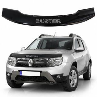 Купити Дефлектор капоту мухобійка Renault Duster I 2010-2015 Євро кріплення Voron Glass 83060 Дефлектори капота Renault