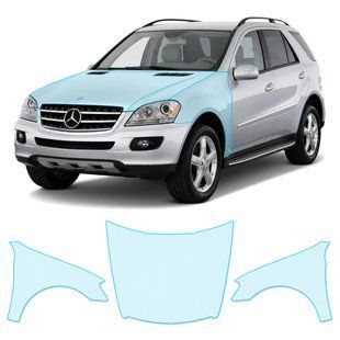 Buy Pre-cut paint protection film for Mercedes-Benz M-Class W164 2005-2008 - hood + front fenders 107107 Model-specific paint protection film patterns for Mercedes-Benz