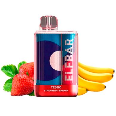 Купить Elf Bar TE6000 POD 5% Оригинал Strawberry Banana Клубника банан (Подзаряжаемый) 65861 Одноразовые POD системы