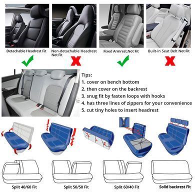 Купити Автомобільні чохли B LUXE MAX Велюр під Алькантару (5 Підголівників) Чорний Ромб-Сіра нитка 90852 Чохли універсальні