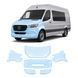 Купить Антигравийная защитная бронепленка по лекалам для Mercedes-Benz Sprinter W907 2018- передняя часть авто (капот бампер фары крылья) 107240 Модельные лекала защитных пленок для Mercedes-Benz