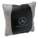 Купити Подушка в авто з логотипом Mercedes-Benz Антара-Екошкіра Чорно-Сірий 1 шт 60179 Подушки на підголовник - під шию - 1 фото из 3