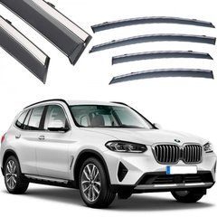 Купить Дефлекторы окон ветровики Benke для BMW X3 E83 F25 2018-2021 Хром Молдинг Из Нержавеющей Стали 3D 62313 Дефлекторы окон Hyundai