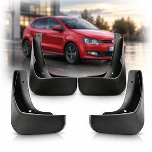 Купити Бризковики Volkswagen Polo V 2009-2017 Mk5 Хетчбек Модельні комплект 4 шт (OEM: 6R0 075 111 6R0 075 116 6R0 075 101 6R0 075 101 B) 110381 Бризговики Volkswagen