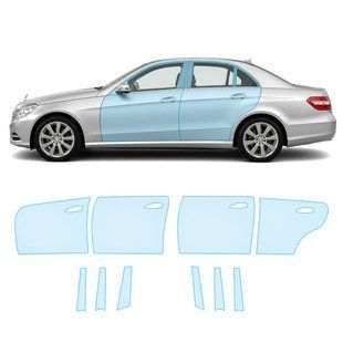 Купити Антигравійна захисна бронеплівка за лекалами для Mercedes-Benz E-Class W212 2009-2013 - зони дверей і стійки вікон 106777 Модельні лекала захисних плівок для Mercedes-Benz