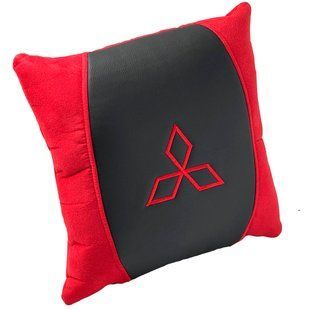 Buy Headrest pillow with Mitsubishi logo Antara-Eco-leather Black 1 pc 60180 Pillows for the headrest - under the neck