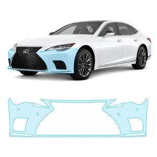 Buy Pre-cut paint protection film for Lexus LS XF50 facelift 2021- front bumper 106242 Model-specific paint protection film patterns for Lexus