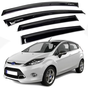 Купить Дефлекторы окон ветровики для Ford Fiesta 2008-2017 5D Voron Glass 44651 Дефлекторы окон Ford