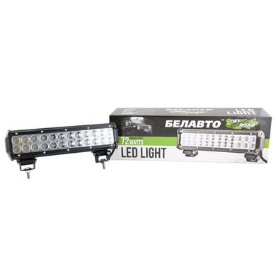 Купити Світлодіодна балка фара LED BELAUTO / 300x80x65 mm / 72W / 3W * 24 / 10-30V / Далеке світло (BOL2403) 8453 Балка LED