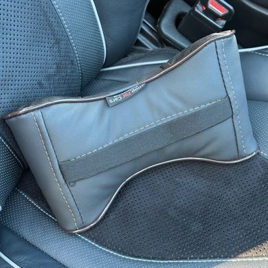 Купити Подушка на підголівник з логотипом Volkswagen Екошкіра 3D Кольоровий лого Чорна-Коричневий кант 1 шт 91565 Подушки на підголовник - під шию