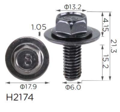 Купити Гвинт з шайбою M6 Mazda (9GG600616T, 9GG60-0616T, 19802) (H2174) 73683 Гвинти