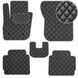 Купить Коврики в салон Экокожа для Ford Mondeo / Fusion 2013- USA Europe Черные-Серый кант 5 шт (Rombus) 68523 Коврики для Ford - 1 фото из 12