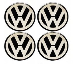 Купить Наклейка на колпаки VW 60мм черная 4 шт 23118 Наклейки на колпаки