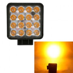 Купити Додаткова LED фара 48W (3W*16) 10-30V 110x110x72 mm Дальній (29-48W Yellow) 1 шт (2965) 9019 Додаткові LЕD фари