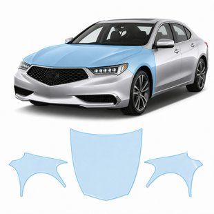 Купить Антигравийная защитная бронепленка по лекалам для Acura TLX I facelift 2018-2020 - капот и передние крылья 103003 Модельные лекала защитных пленок для Acura
