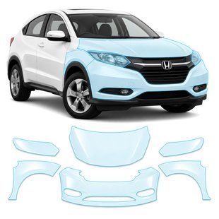 Buy Pre-cut paint protection film for Honda HR-V (US/global) II 2015-2018 - front end (hood bumper headlights fenders) 104732 Model-specific paint protection film patterns for Honda