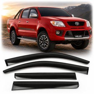 Buy Toyota Hilux 2006-2015 Window Deflectors with SunPlex 4D Tape (SP-S-70) 102774 Window deflectors for Toyota