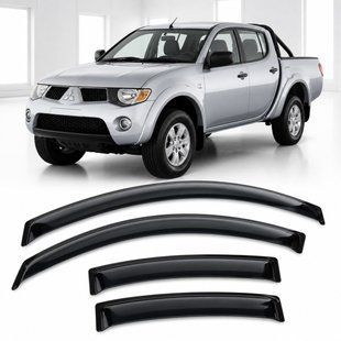Купити Дефлектори вікон вітровики для Mitsubishi L200 IV 2007-/Triton 2006-2010 Скотч 3M (AMM40507) Acrylic 4 шт 110624 Дефлектори вікон Mitsubishi