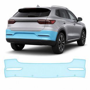 Купить Антигравийная защитная бронепленка по лекалам для BYD Song Plus I 2020-2022 - задний бампер 103239 Модельные лекала защитных пленок для BYD