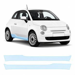 Купить Антигравийная защитная бронепленка по лекалам для Fiat 500 II 2007- нижняя зона кузова пороги 104140 Модельные лекала защитных пленок для Fiat