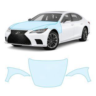 Buy Pre-cut paint protection film for Lexus LS XF50 facelift 2021- hood + front fenders 106243 Model-specific paint protection film patterns for Lexus