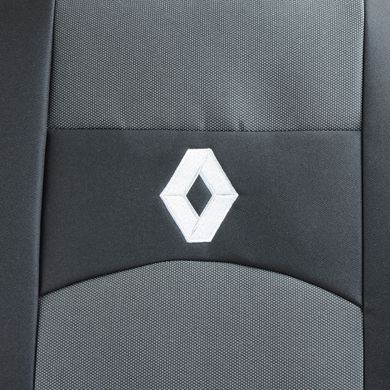 Купить Чехлы на сидения модельные для Renault Logan 04-13 / цельная спинка / Черно - Серые 34036 Чехлы для сиденья модельные