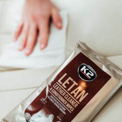 Buy Wet wipes for cleaning leather upholstery K2 Letan Wipes 20x18 cm (K210) 24 pcs 63216 Microfiber cloths sponges for washing