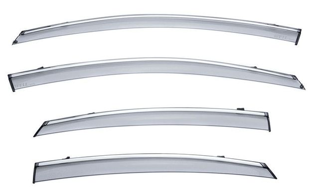 Купити Дефлектори вікон вітровики для Hyundai Sonata 2015- З Молдингом Хром 2655 Дефлектори вікон Hyundai