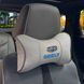Buy Headrest pillow with Geely logo Eco-leather 3D Colored logo Gray-Gray edging 1 pc 91723 Pillows for the headrest - under the neck