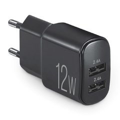 Купить Сетевое зарядное устройство Brevia ePower 12W 2xUSB-A черный 45012DUB 81211 Сетевые зарядные устройства