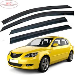 Купить Дефлекторы окон ветровики HIC для Mazda 3 Хечбек 2009-2013 Оригинал (Ma26) 60183 Дефлекторы окон Mazda
