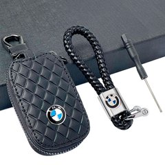 Купити Автонабір №15 для BMW Брелок та чохол для автоключів з логотипом Ромб Чорний 60912 Подарункові набори для автомобіліста