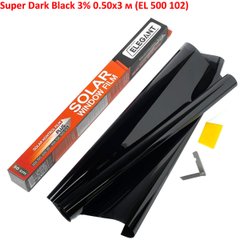 Купить Тонировочная пленка Elegant Super Dark Black 3% 0.50x3 м (EL 500 102) 33692 Пленка тонировочная