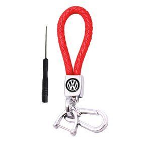 Купить Брелок для ключей Volkswagen Красный, фурнитура Хром ремешок отвертка карабин 96233 Брелоки и чехлы для автоключей