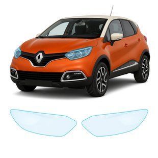 Купить Антигравийная защитная бронепленка по лекалам для Renault Captur I 2013-2017 - оптика (фары и ПТФ) 108444 Модельные лекала защитных пленок для Renault