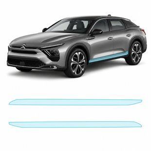 Купити Антигравійна захисна бронеплівка за лекалами для Citroen C5 X I 2022- нижня зона кузова пороги 104008 Модельні лекала захисних плівок для Citroen