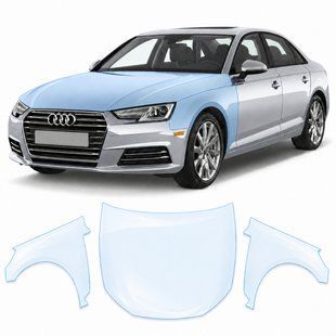 Купити Антигравійна захисна бронеплівка за лекалами для Audi A4 B9 2015-2019 - капот і передні крила 101443 Модельні лекала захисних плівок для Audi