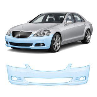 Купить Антигравийная защитная бронепленка по лекалам для Mercedes-Benz S-Class W221 2005-2009 - передний бампер 107178 Модельные лекала защитных пленок для Mercedes-Benz