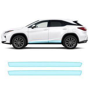 Купить Антигравийная защитная бронепленка по лекалам для Lexus RX AL20 2015-2018 - нижняя зона кузова пороги 106312 Модельные лекала защитных пленок для Lexus