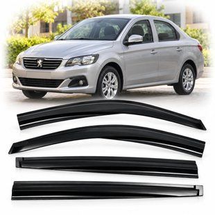 Купить Дефлекторы окон ветровики Peugeot 301/Citroen C-Elysee 2012-2021 / 2012-2024 седан SunPlex на скотче 112166 Дефлекторы окон Peugeot