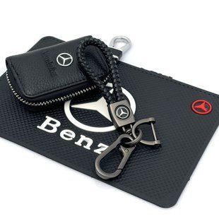 Buy Car Kit #55 for Mercedes / Dashboard Mat / Carabiner Keychain and Car Key Case with Logo 39205 Gift sets for motorists