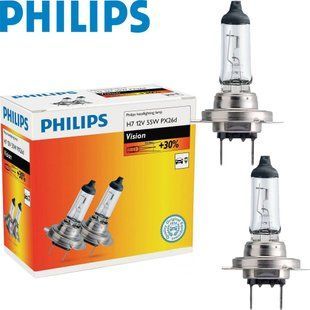 Buy Philips Vision halogen car lamp +30% H7 3200 K 2 pcs (12972PRC2) 40174 Philips Halogen Lamps