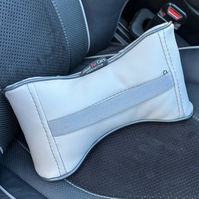 Купити Подушка на підголівник з логотипом Volkswagen Екошкіра 3D Кольоровий лого Сіра-Сірий кант 1 шт 91567 Подушки на підголовник - під шию