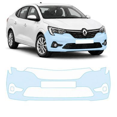 Купить Антигравийная защитная бронепленка по лекалам для Renault Taliant I 2025- передний бампер 108642 Модельные лекала защитных пленок для Renault