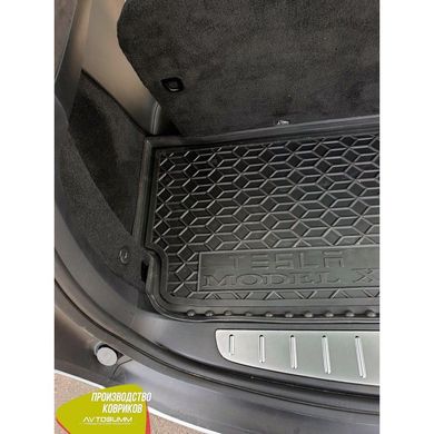 Купить Автомобильный коврик в багажник Tesla Model X 2016- короткий / Резино - пластик 42391 Коврики для Tesla