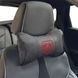 Buy Headrest pillow with Dodge logo Eco-leather 3D Colored logo Black-Black edging 1 pc 91824 Pillows for the headrest - under the neck